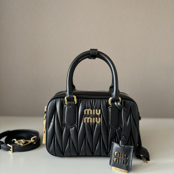 Miu Miu  Wander Matelassé Silk Mini Top Handle Bag