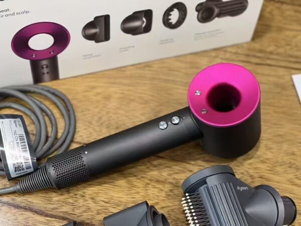 Dyson Supersonic HD08 Hair Dryer – Iron/Fuchsia with 4 Magnetic Styling Attachments